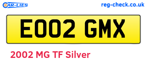 EO02GMX are the vehicle registration plates.