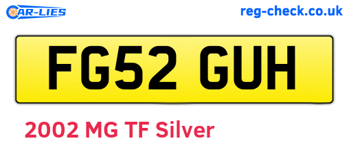 FG52GUH are the vehicle registration plates.