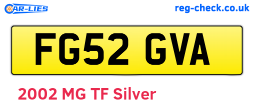 FG52GVA are the vehicle registration plates.