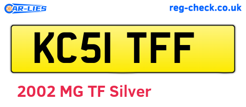 KC51TFF are the vehicle registration plates.