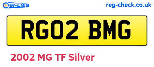 RG02BMG are the vehicle registration plates.
