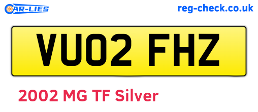 VU02FHZ are the vehicle registration plates.