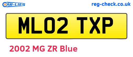 ML02TXP are the vehicle registration plates.