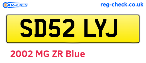SD52LYJ are the vehicle registration plates.