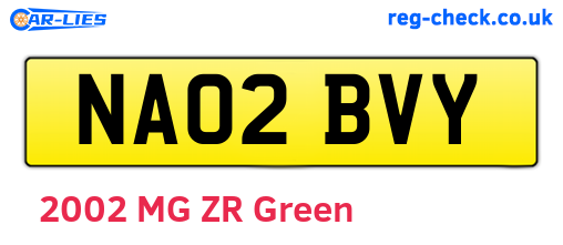 NA02BVY are the vehicle registration plates.