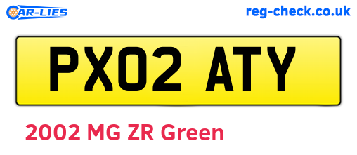PX02ATY are the vehicle registration plates.