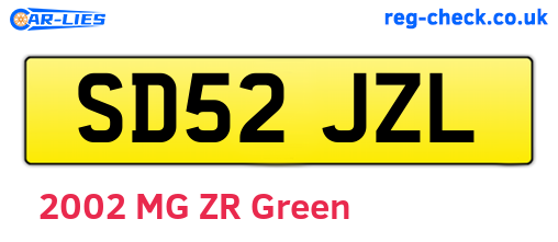 SD52JZL are the vehicle registration plates.