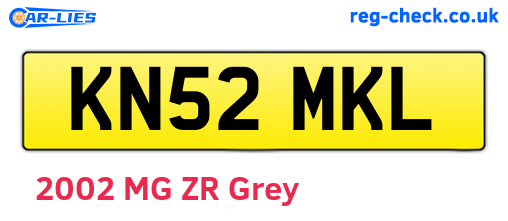 KN52MKL are the vehicle registration plates.
