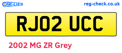 RJ02UCC are the vehicle registration plates.