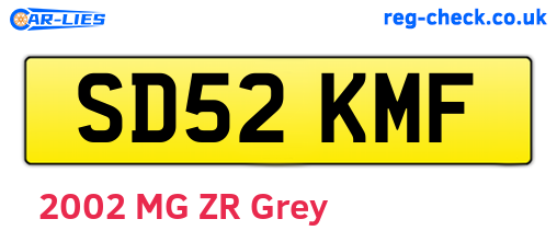 SD52KMF are the vehicle registration plates.