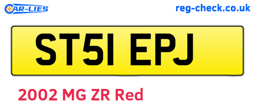 ST51EPJ are the vehicle registration plates.
