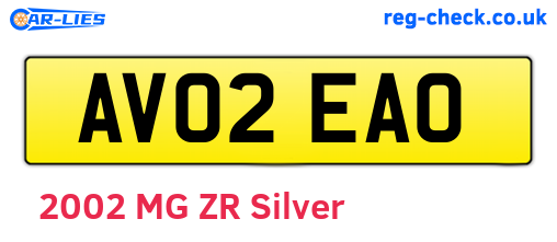 AV02EAO are the vehicle registration plates.