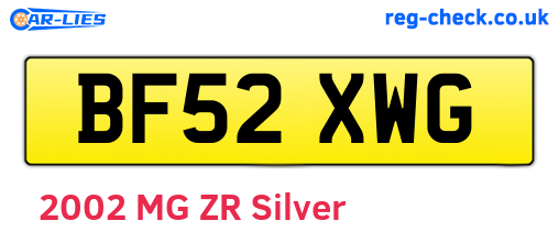 BF52XWG are the vehicle registration plates.