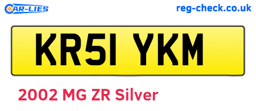 KR51YKM are the vehicle registration plates.