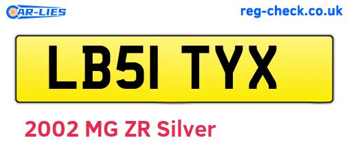 LB51TYX are the vehicle registration plates.