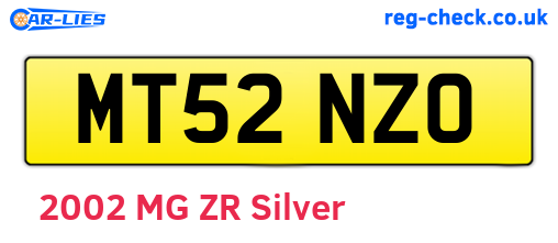 MT52NZO are the vehicle registration plates.
