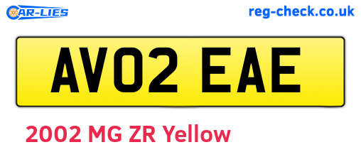 AV02EAE are the vehicle registration plates.