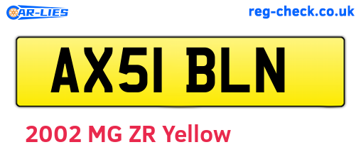 AX51BLN are the vehicle registration plates.