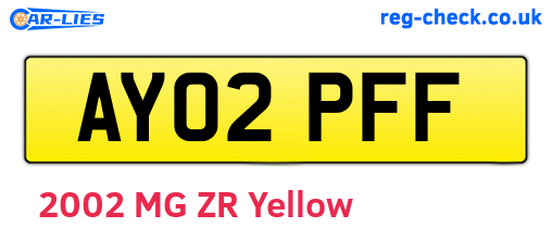 AY02PFF are the vehicle registration plates.