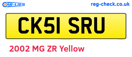 CK51SRU are the vehicle registration plates.