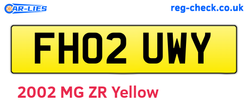 FH02UWY are the vehicle registration plates.