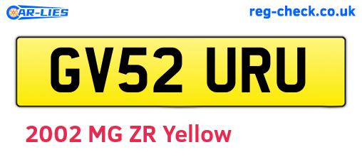 GV52URU are the vehicle registration plates.