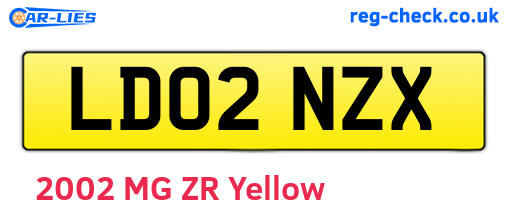 LD02NZX are the vehicle registration plates.