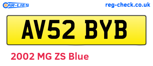 AV52BYB are the vehicle registration plates.