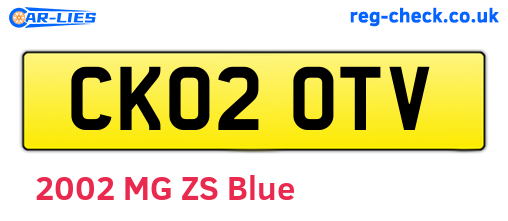 CK02OTV are the vehicle registration plates.
