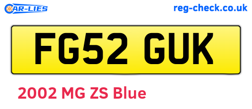 FG52GUK are the vehicle registration plates.