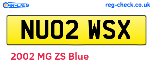 NU02WSX are the vehicle registration plates.