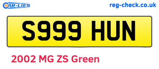 S999HUN are the vehicle registration plates.