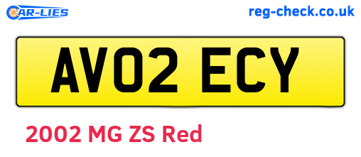 AV02ECY are the vehicle registration plates.