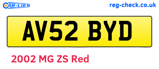 AV52BYD are the vehicle registration plates.