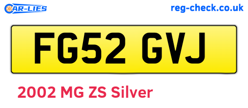 FG52GVJ are the vehicle registration plates.