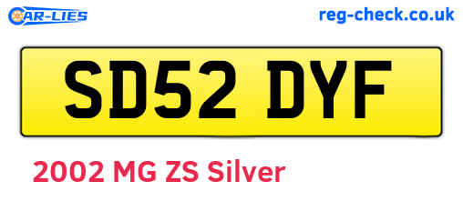 SD52DYF are the vehicle registration plates.
