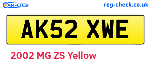 AK52XWE are the vehicle registration plates.