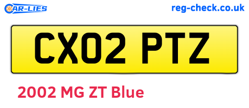 CX02PTZ are the vehicle registration plates.