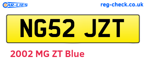 NG52JZT are the vehicle registration plates.