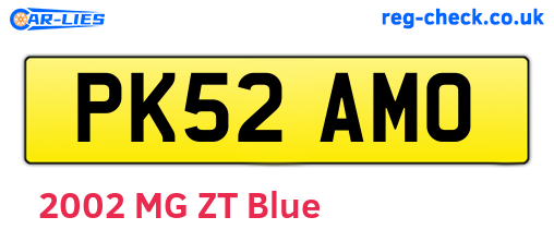PK52AMO are the vehicle registration plates.