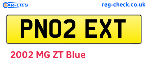 PN02EXT are the vehicle registration plates.