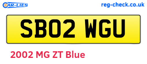 SB02WGU are the vehicle registration plates.