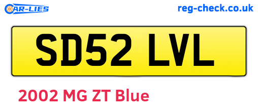 SD52LVL are the vehicle registration plates.