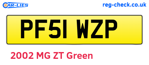 PF51WZP are the vehicle registration plates.