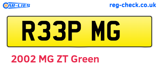 R33PMG are the vehicle registration plates.