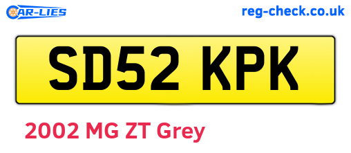 SD52KPK are the vehicle registration plates.
