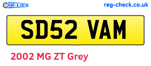SD52VAM are the vehicle registration plates.
