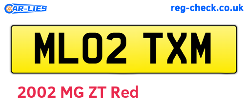 ML02TXM are the vehicle registration plates.