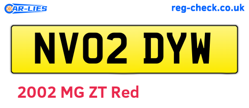NV02DYW are the vehicle registration plates.