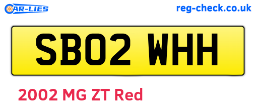 SB02WHH are the vehicle registration plates.